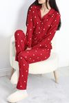 Süet Pijama Takımı Bordo - 40003.1049.